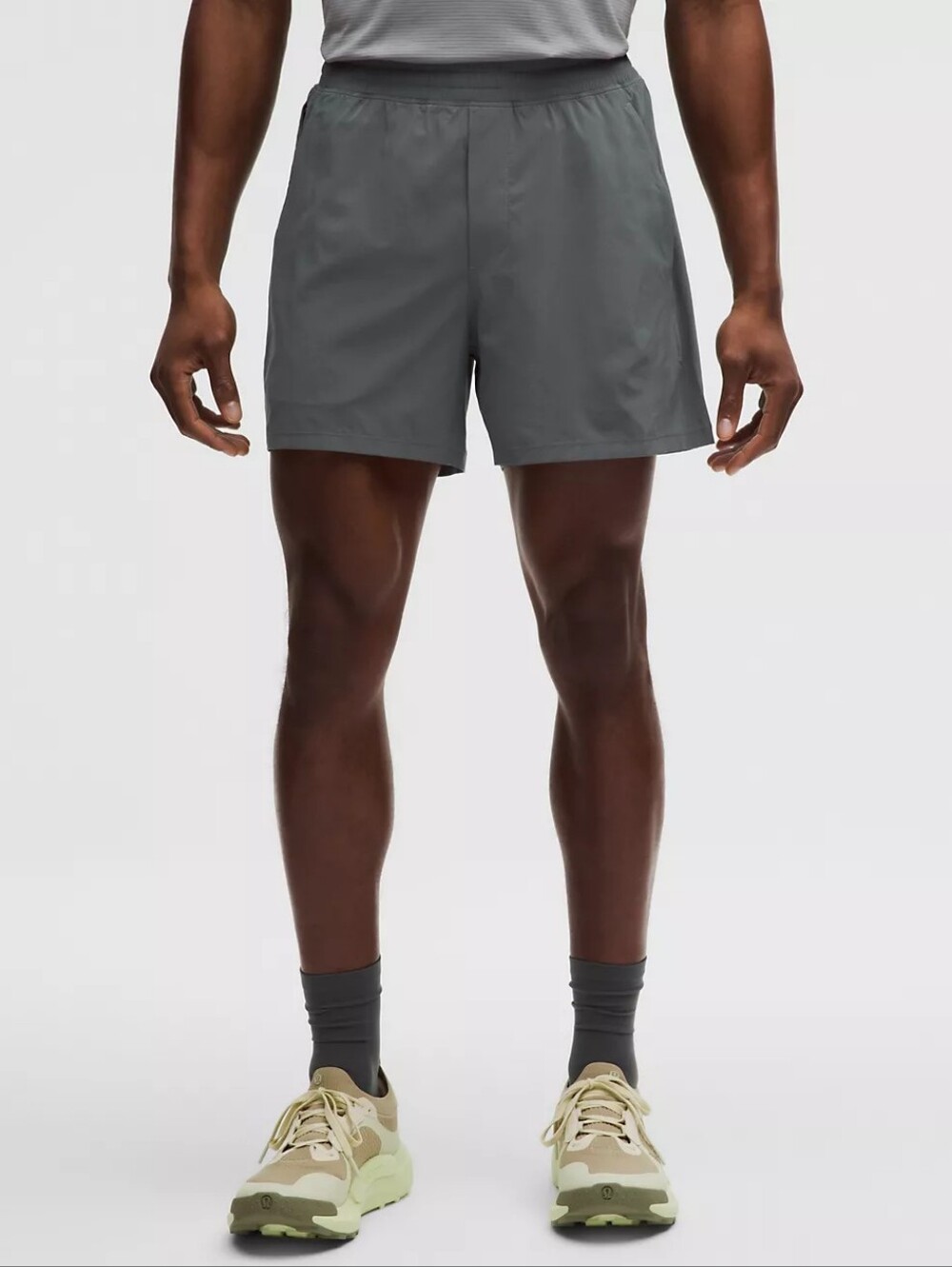 NEW Lululemon Pace Breaker Linerless Short 5" In Onyx Grey